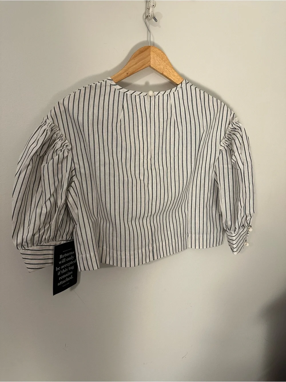 NWT Tuckernuck Edie 100% linen stripe blouse medium